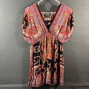 angie women babydoll peasant dress large boho bohemian oversized loose coastal